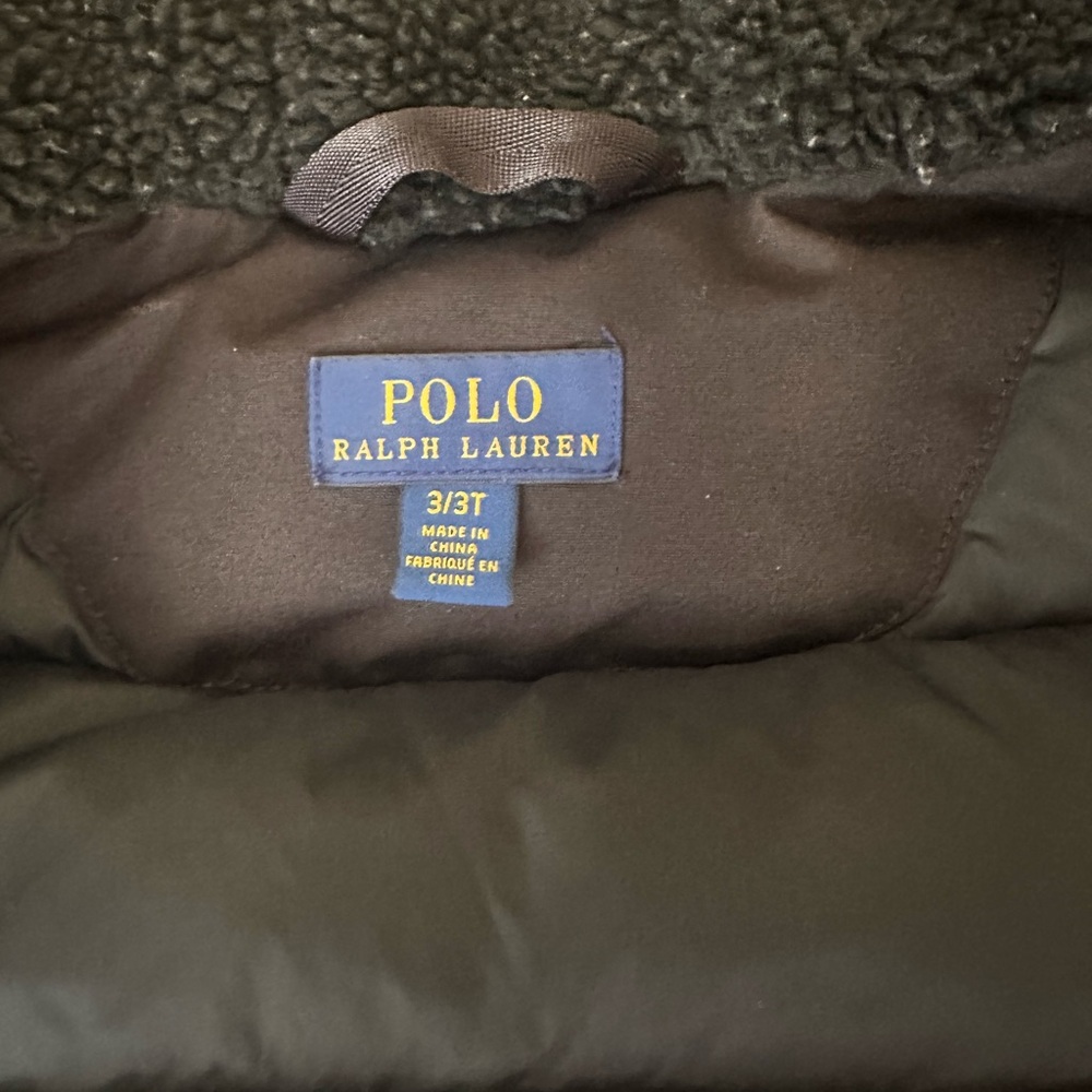 Polo by Ralph Lauren Black Puffer Jacket with Faux Fur Hood - Picture 6 of 10